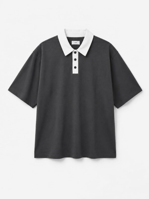 Grey T-Shirt with white collar